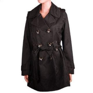 Jones New York Womens Belted Trench Coat (Large, Black) at  Womens Clothing store: Trenchcoats