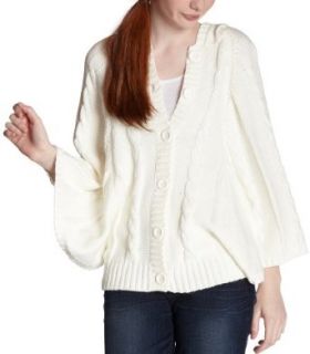 Kensie Girl Juniors Hooded Cardigan Sweater, Ivory, X Small at  Womens Clothing store