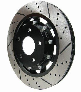 RacingBrake 2176 351 Drilled and Slotted Finish Rear Two Piece Brake Rotor for Corvette C6 Z06   Pair Automotive