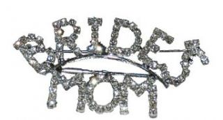Crystal Rhinestone Mother of the Bride/ Bride's Mom Pin Brooche: Clothing