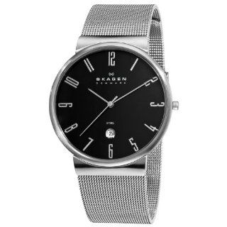 Skagen Men's 355XLSSB Steel Black Dial Mesh Bracelet Watch: Watches
