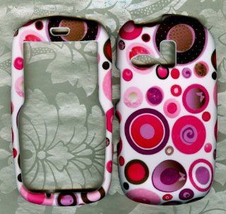 Pink Dot Rubberized snap on case Samsung r355 R355c Straight Talk Phone Cover: Cell Phones & Accessories