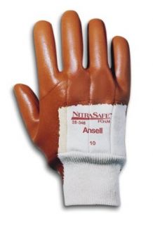 Ansell Nitrasafe 28 348 Foam Nitrile Glove, Cut Resistant, Palm Coated on Kevlar and Jersey Liner, Large (Pack of 12 Pairs) Science Lab Chemical Resistant Gloves
