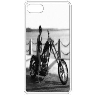 Modeling On Motorcycle 2 Image   White Apple Iphone 5 Cell Phone Case   Cover: Cell Phones & Accessories