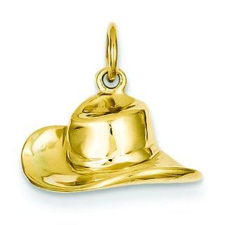 14K Yellow Gold Cowboy Hat Charm Western Jewelry Clasp Style Charms Jewelry