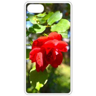 Red Flower Image   White Apple Iphone 5 Cell Phone Case   Cover Cell Phones & Accessories