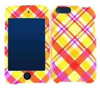 ACCESSORY MATTE COVER HARD CASE FOR APPLE IPOD ITOUCH 2 SUMMER PINK YELLOW PLAID: Cell Phones & Accessories