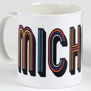 personalised mug funky stripes by meenymineymo