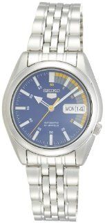 Seiko Men's Automatic Blue Dial Stainless Steel Watch SNK371K: Watches
