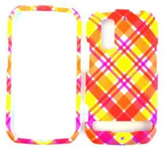 ACCESSORY MATTE COVER HARD CASE FOR MOTOROLA PHOTON 4G / ELECTRIFY MB855 SUMMER PINK YELLOW PLAID: Cell Phones & Accessories