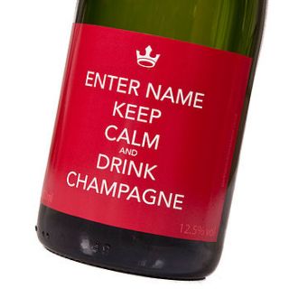 personalised champagne 'keep calm…' by park lane champagne
