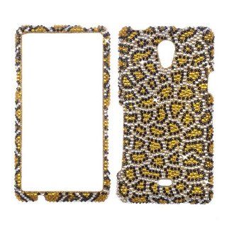 FULL DIAMOND CRYSTAL STONES COVER CASE FOR SONY XPERIA TL CHEETAH PRINT: Cell Phones & Accessories