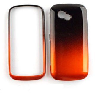 ACCESSORY HARD GLOSSY CASE COVER FOR LG NEON 2 GW370 TWO TONES BLACK ORANGE: Cell Phones & Accessories