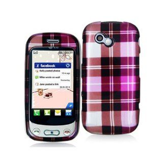 LG NEON 2 GW370 2D HOT PINK PLAID CASE Cell Phones & Accessories