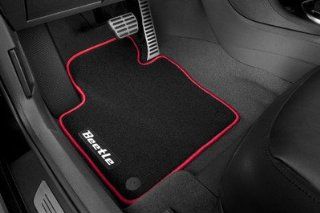OEM VW New Beetle All Carpet Floor Mats 5C1 061 370 A FBQ Black & Red: Automotive