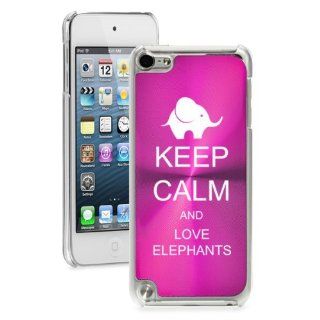 Apple iPod Touch 5th Generation Hot Pink 5B375 hard back case cover Keep Calm and Love Elephants: Cell Phones & Accessories