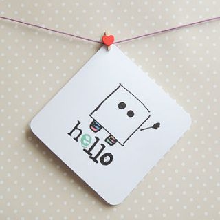'hello' fun general greeting card by parsy