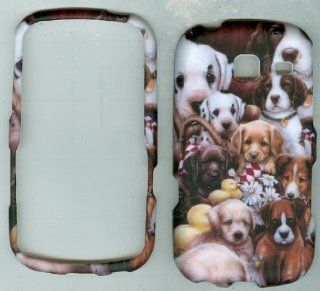 Puppies Straight Talk Prepaid Cell Phone Samsung Sch s380c S380c Straighttalk Cover Case Accessory Snap on Cover: Cell Phones & Accessories