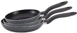 T fal A857S394 Specialty Nonstick Dishwasher Safe PFOA Free Fry Pan / Saute Pan 3 Piece Cookware Set, 8 Inch, 9.5 Inch, and 11 Inch, Black: Kitchen & Dining