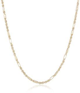 Duragold 14k Yellow Gold Diamond Cut Milano Rope Chain Necklace, 24": Jewelry