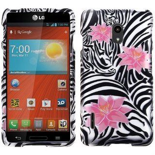 Pink Flower Black White Zebra Hard Case Cover For LG LTE US780 Optimus F7 with Free Pouch: Cell Phones & Accessories