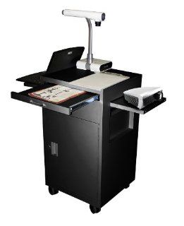 Mobile Multimedia Cart w Locking Cabinet (Black) : Computer And Machine Carts : Office Products