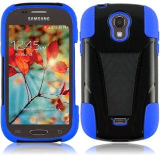 For Samsung Galaxy Light T399 Cover Case + LCD Screen (T Stand Hybrid Black / Dark Blue): Cell Phones & Accessories