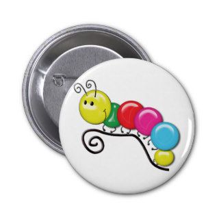 Caterpillar on a Twig Pinback Buttons
