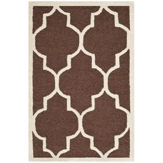 Safavieh Handmade Moroccan Cambridge Dark Brown Wool Rug (26 X 4)