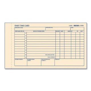 Daily Time Card, 2 Part Form, 4 1/4"x7", 100 Cards/Pad RED4K406 : Blank Timecards : Office Products