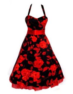 Aprils 50s Floral Rockabilly Vintage Swing Evening Cocktail Party Dress at  Womens Clothing store