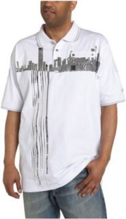 Coogi Men's Cotton NYC Polo, White/Grey, X Large at  Mens Clothing store