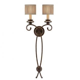 Capital Lighting 1957CZ 406 Wall Sconce with Beige Fabric Shades, Champagne Bronze Finish    