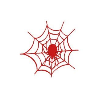Spider Web small 3" Tall RED vinyl window decal sticker": Automotive