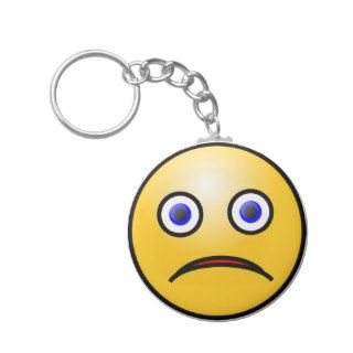 Emoticon sad face keychain