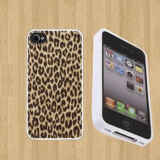Cheetah Print Custom Case/Cover FOR Apple iPhone 4 / 4s** WHITE** Rubber Case ( Ship From CA ): Cell Phones & Accessories