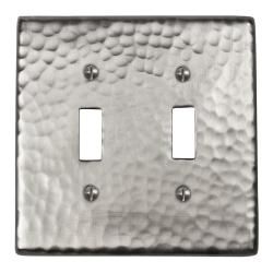 Hand hammered Solid Copper Double Switch Plate