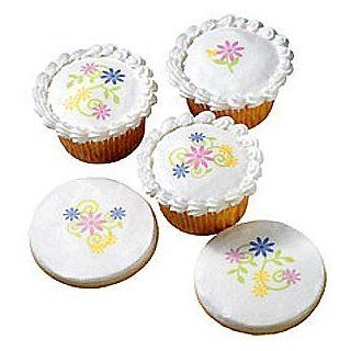Garden Floral Edible Decals for Cake Decorating   Fun Hand decorated Look with Ease!: Kitchen & Dining