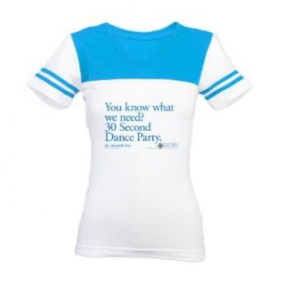CafePress 30 Second Dance Party Quote Jr. Football T Shirt   S Blue/White: Clothing