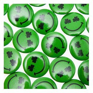 Mini Shamrock Smiley Face Buttons: Toys & Games