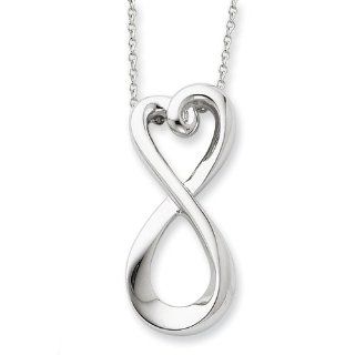 Sterling Silver Polished Infinite Love 18in Necklace: Jewelry