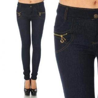 Fashion Chic Funny zipper jeggings Navy S/M PCS1082 at  Womens Clothing store