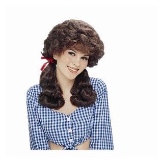 Farmer's Daughter (brown) Adult Halloween Costume Accessory: Costume Wigs: Clothing