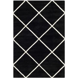 Safavieh Handmade Moroccan Chatham Black Wool Rug (4 X 6)