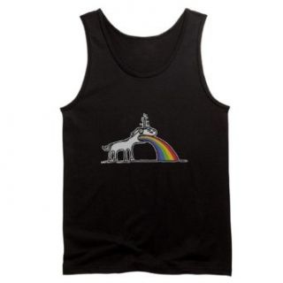 Artsmith, Inc. Men's Tank Top (Dark) Unicorn Vomiting Rainbow: Clothing