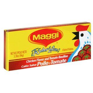 Maggi Hispanic Chicken Tomato Bouillon, 8 Cube, 3.38 Ounce Packets (Pack of 96) : Grocery & Gourmet Food
