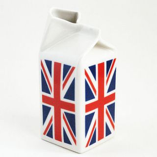 union jack porcelain milk jug by hanne rysgaard ceramics