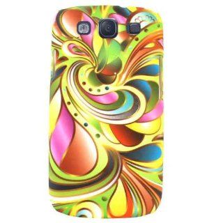 Cell Armor SAMI747 PC TE420 Hybrid Fit On Case for Samsung Galaxy S3   Retail Packaging   Colorful Swirl Pattern: Cell Phones & Accessories