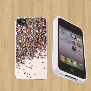 Glitter Custom Case/Cover FOR Apple iPhone 4 / 4s** WHITE** Rubber Case ( Ship From CA ): Cell Phones & Accessories