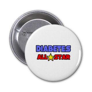 Diabetes All Star Pinback Buttons